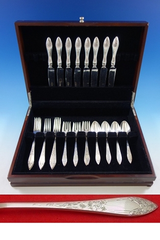 Lady Claire by Stieff Sterling Silver Flatware Set for 8 Service 32 pieces